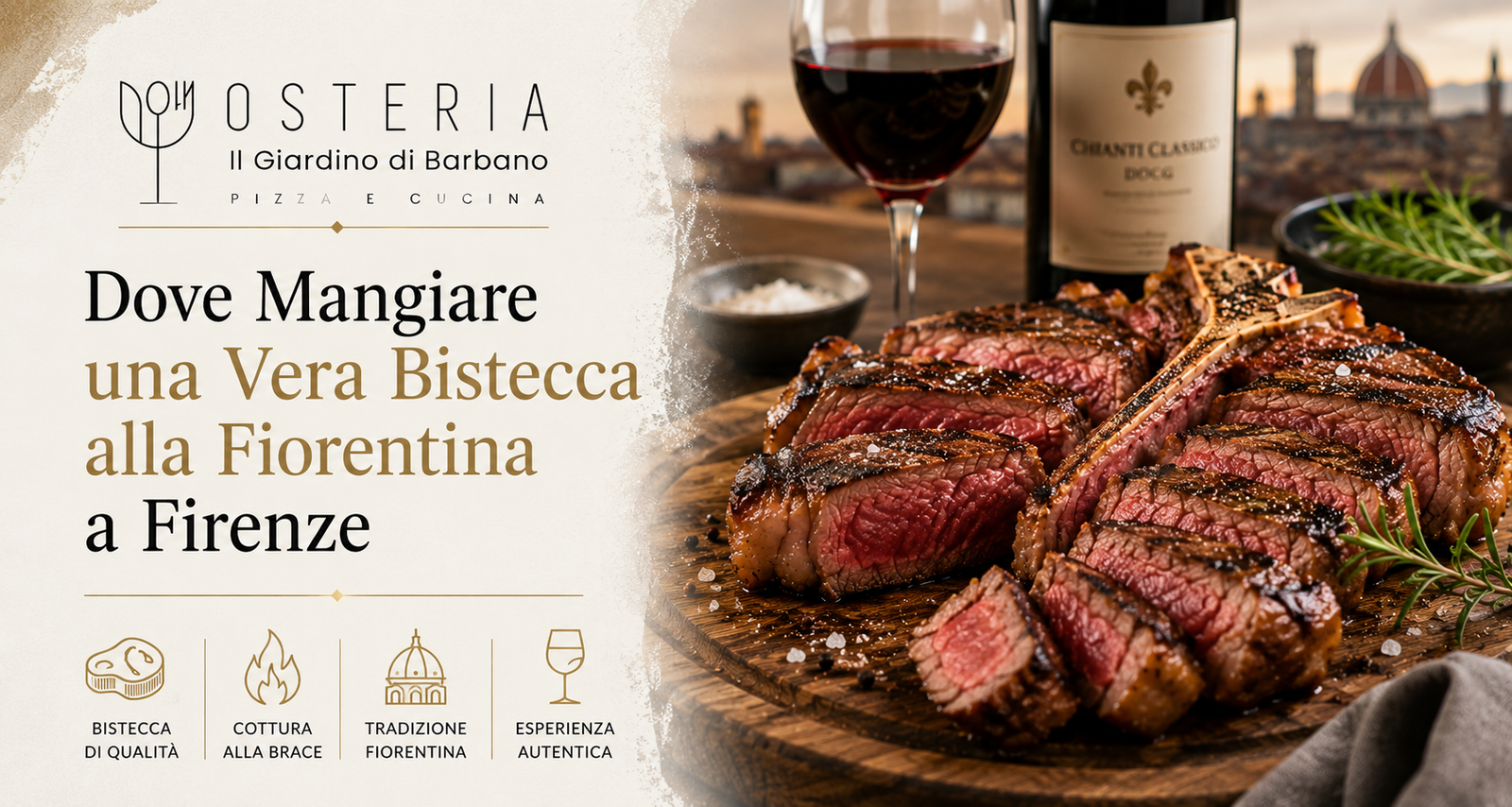 Bistecca alla Fiorentina al Giardino di Barbano Firenze